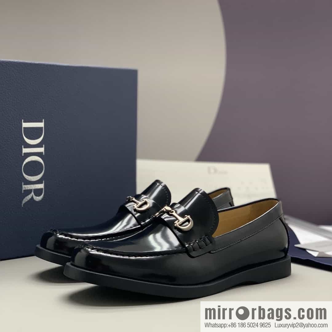 DIOR Dior men's loafers crafted in black smooth cow leather (fabric)