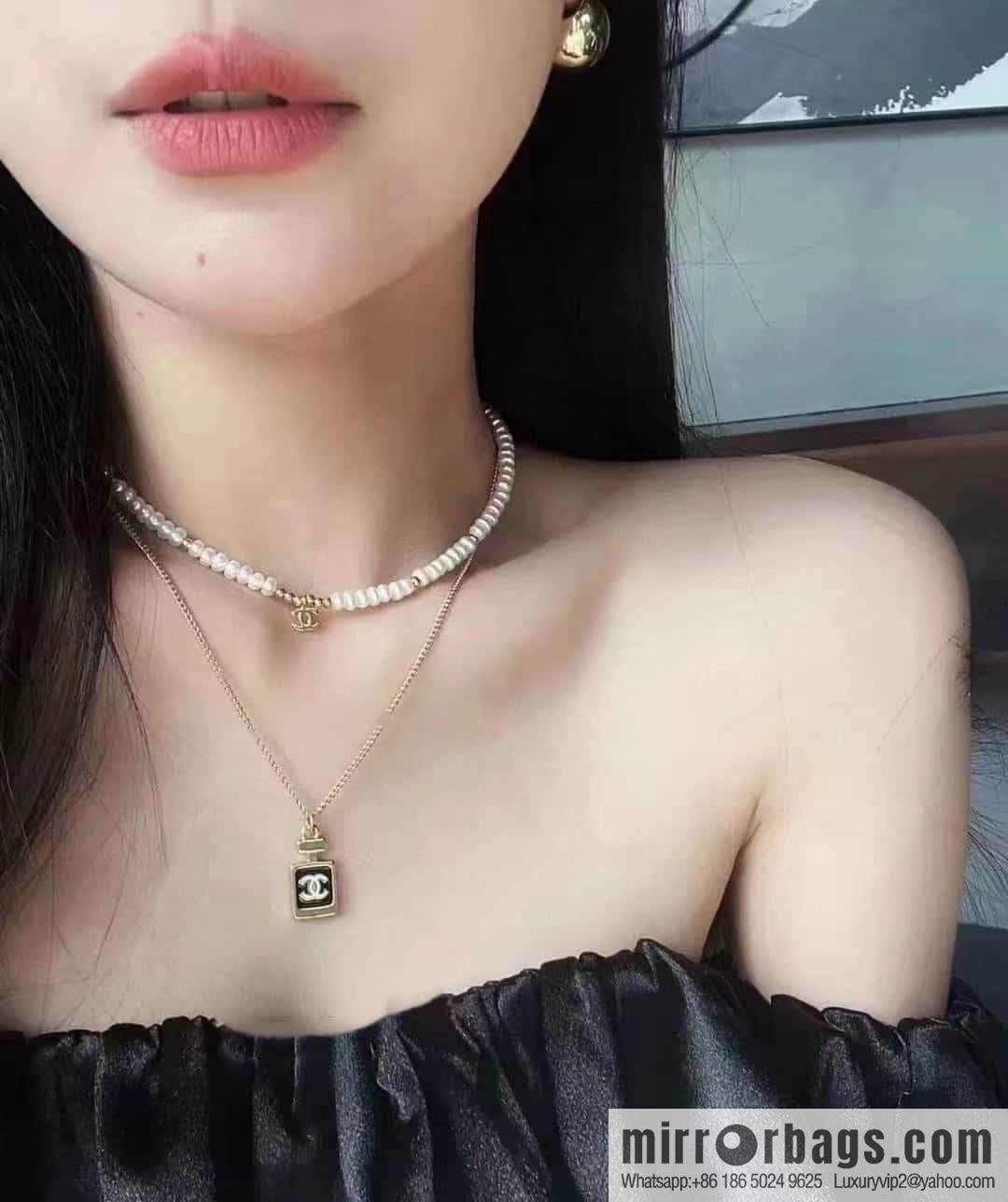 New ☑️ Chanel double c gold perfume bottle necklace