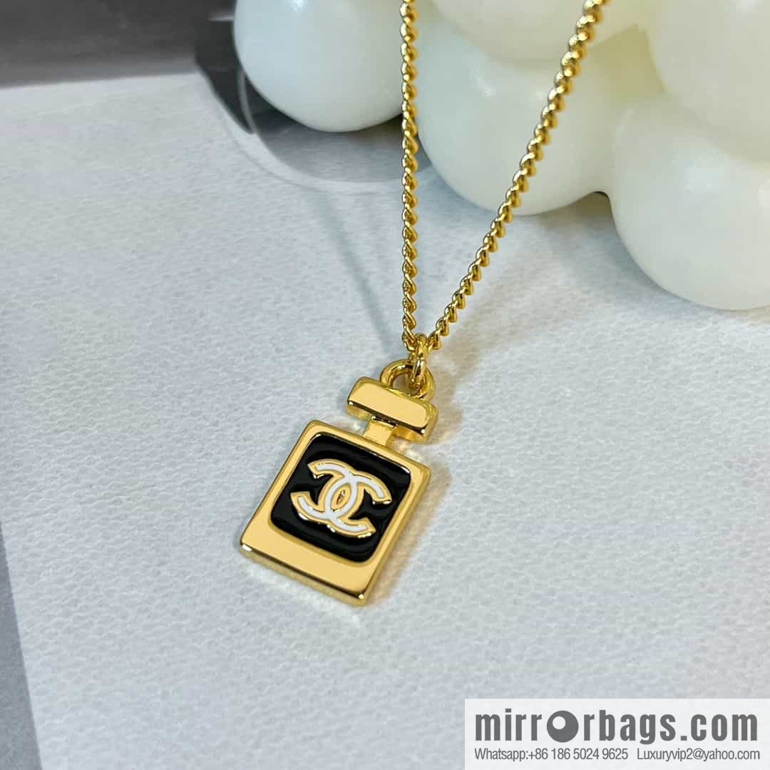 New ☑️ Chanel double c gold perfume bottle necklace
