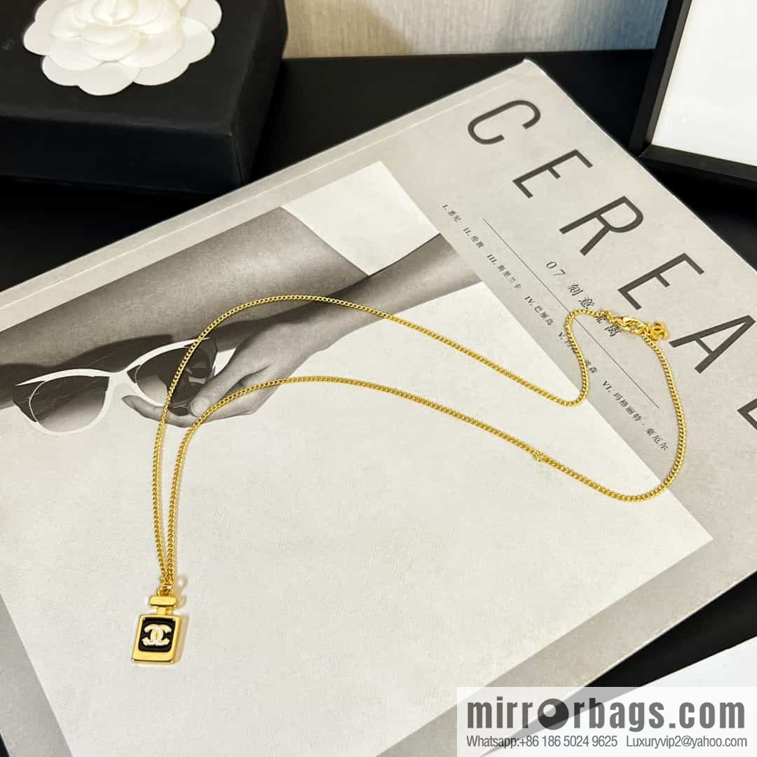 New ☑️ Chanel double c gold perfume bottle necklace