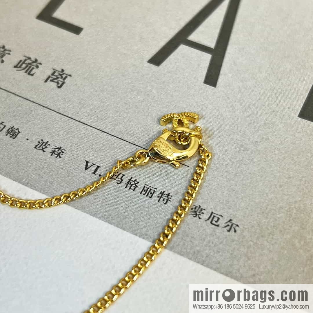 New ☑️ Chanel double c gold perfume bottle necklace