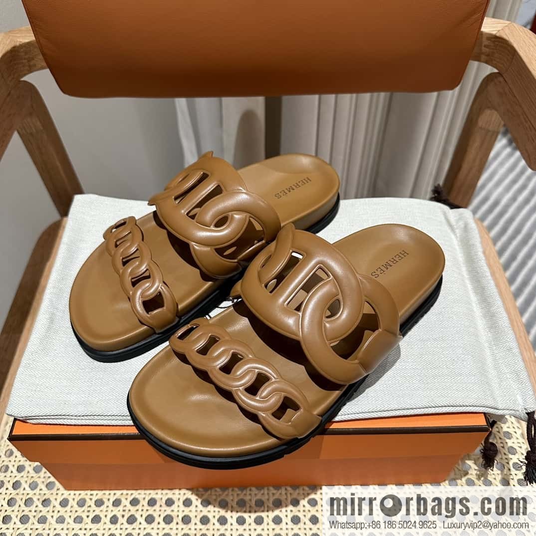 HERMES/Hermès new pig nose second uncle shoes