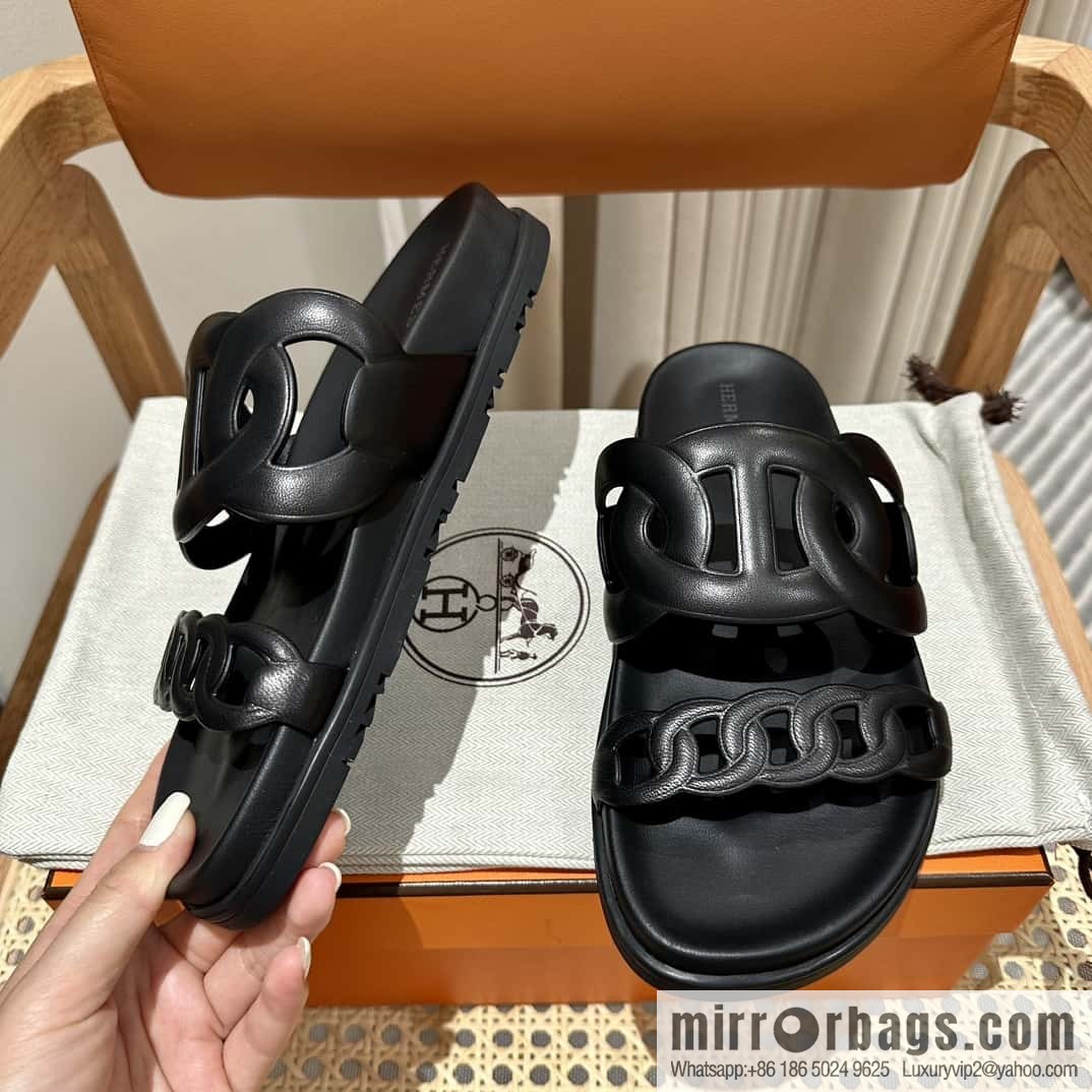 HERMES/Hermès new pig nose second uncle shoes