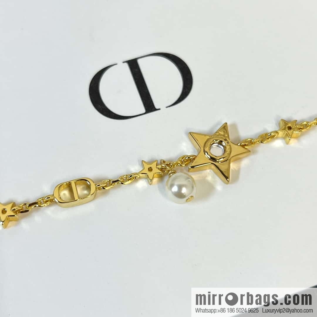 New ☑️ DIOR mirror pearl pentagram ⭐ star bracelet