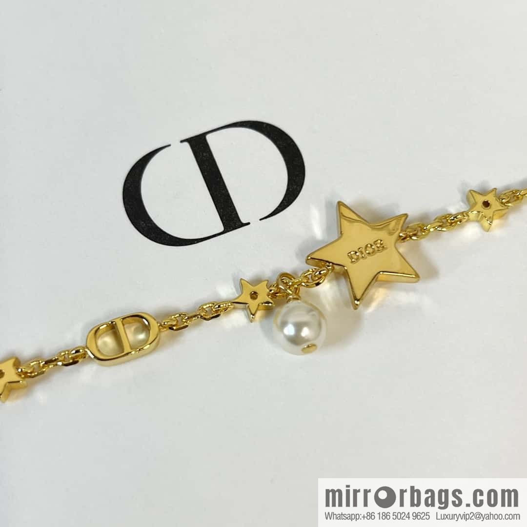 New ☑️ DIOR mirror pearl pentagram ⭐ star bracelet