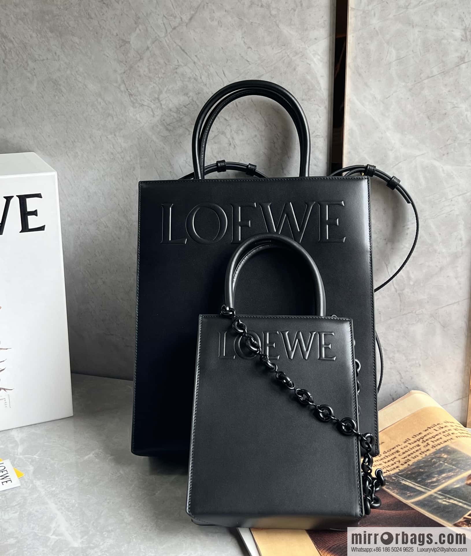 LOEWE latest show A5 tote bag 0691 black