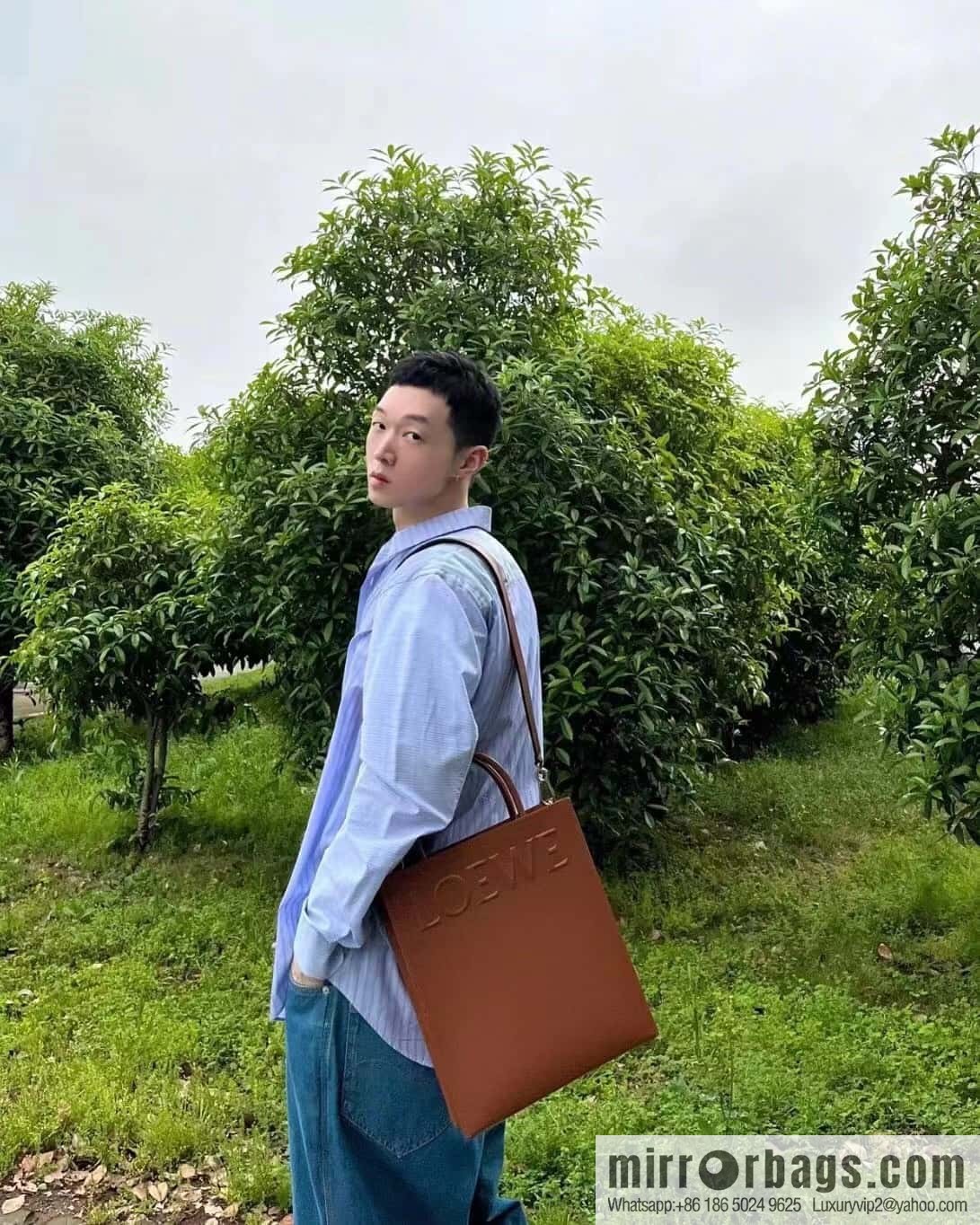 LOEWE latest show A4 tote music bag tote bag 0690 brown