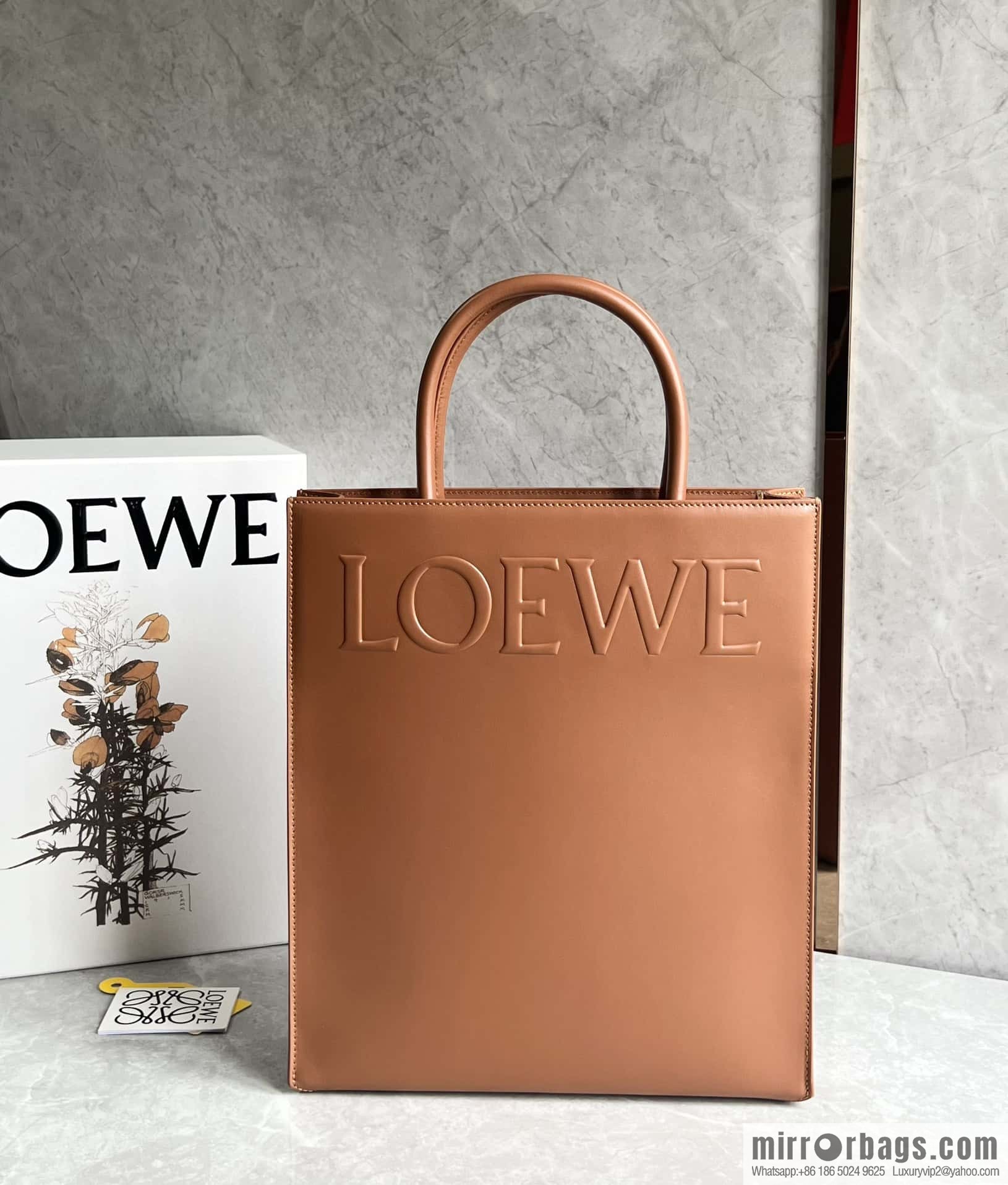 LOEWE latest show A4 tote music bag tote bag 0690 brown