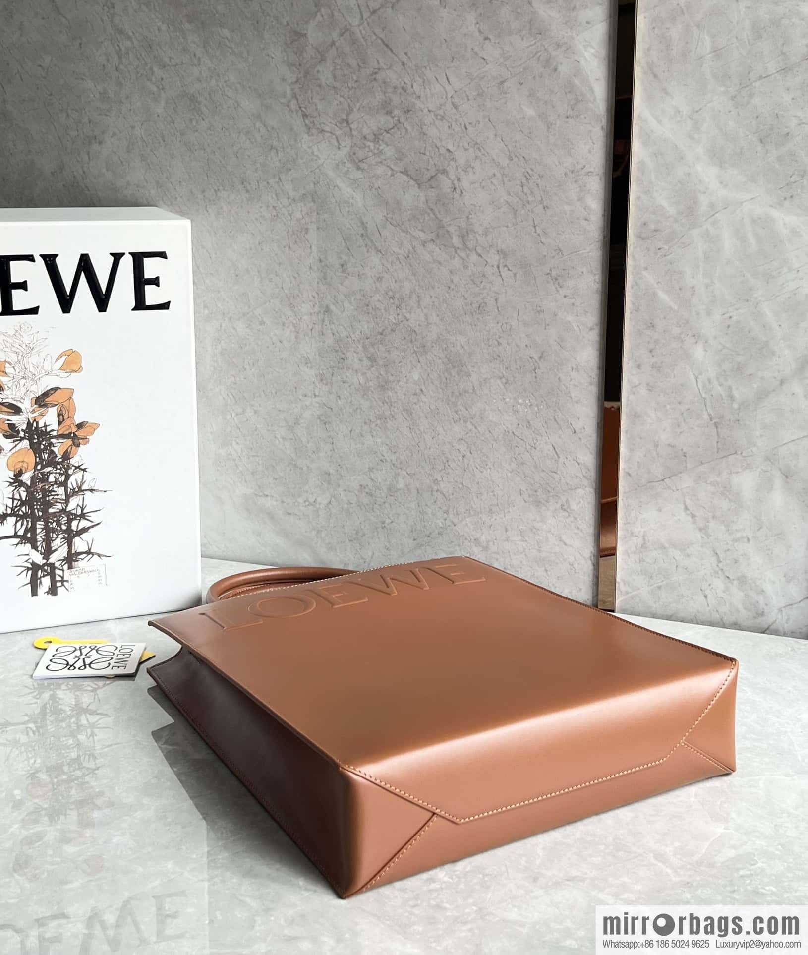 LOEWE latest show A4 tote music bag tote bag 0690 brown