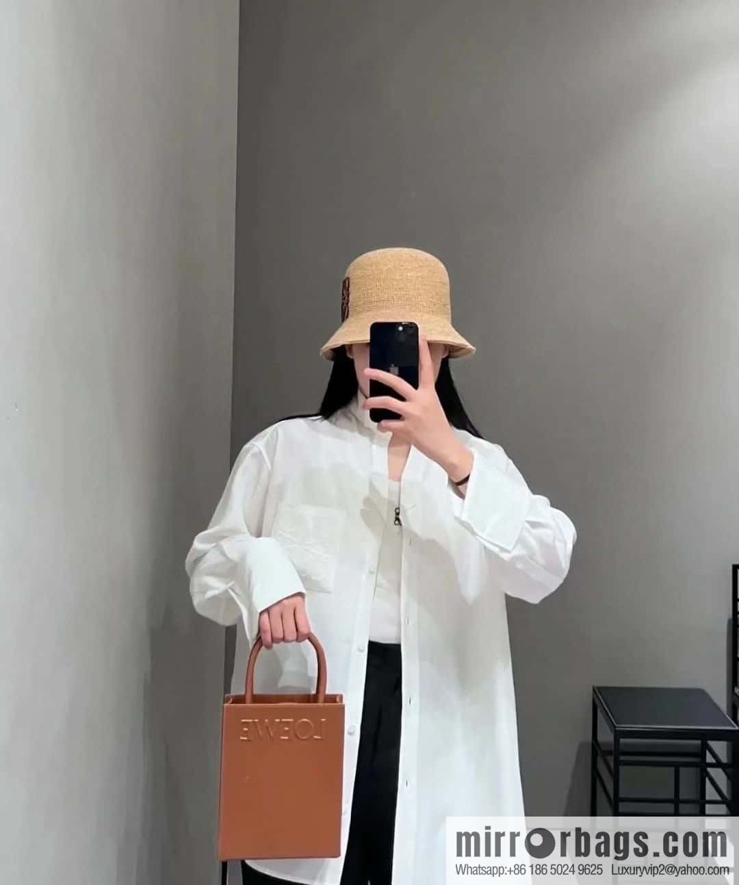 LOEWE latest show A5 tote music small tote bag 0691 brown