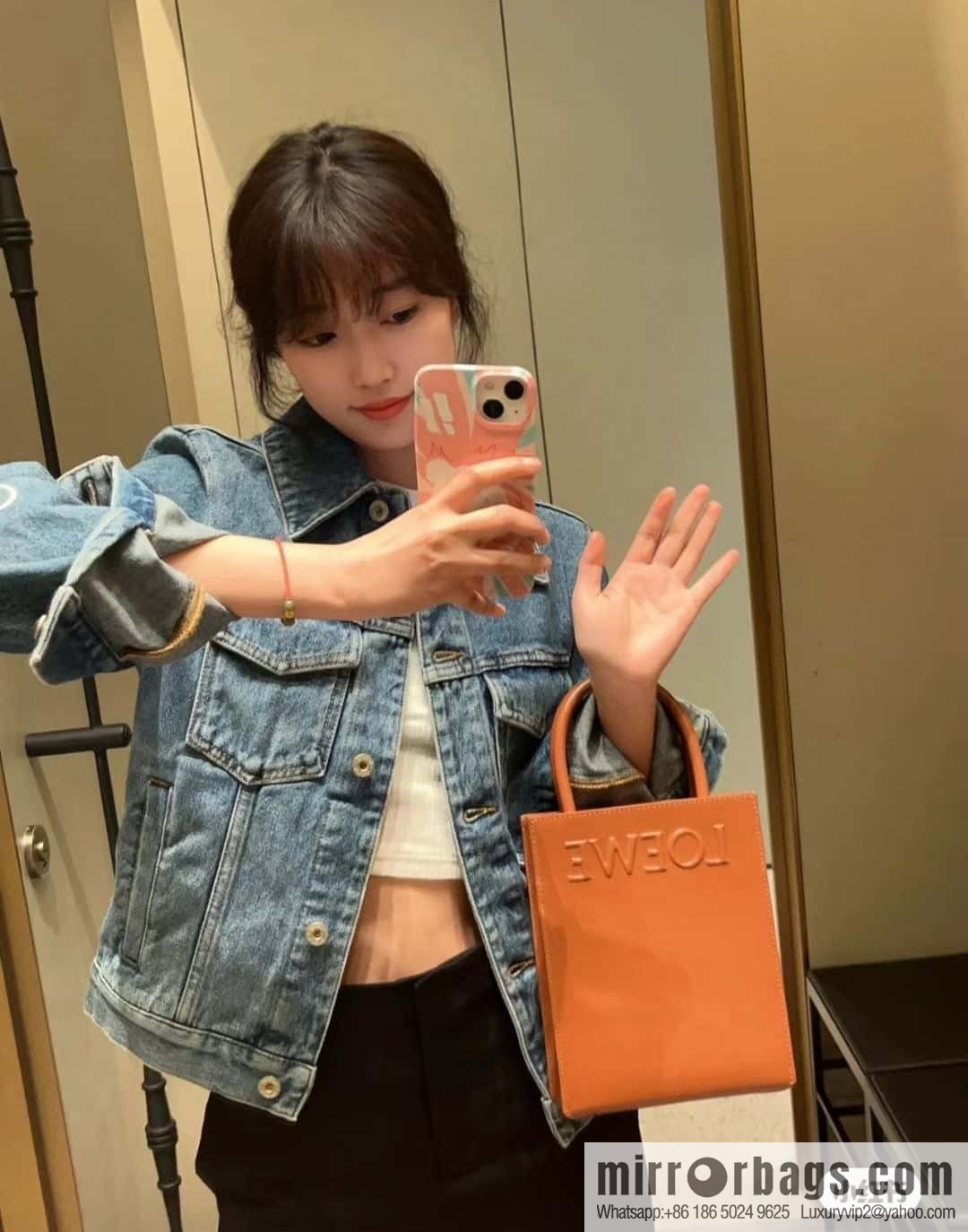 LOEWE latest show A5 tote music small tote bag 0691 brown