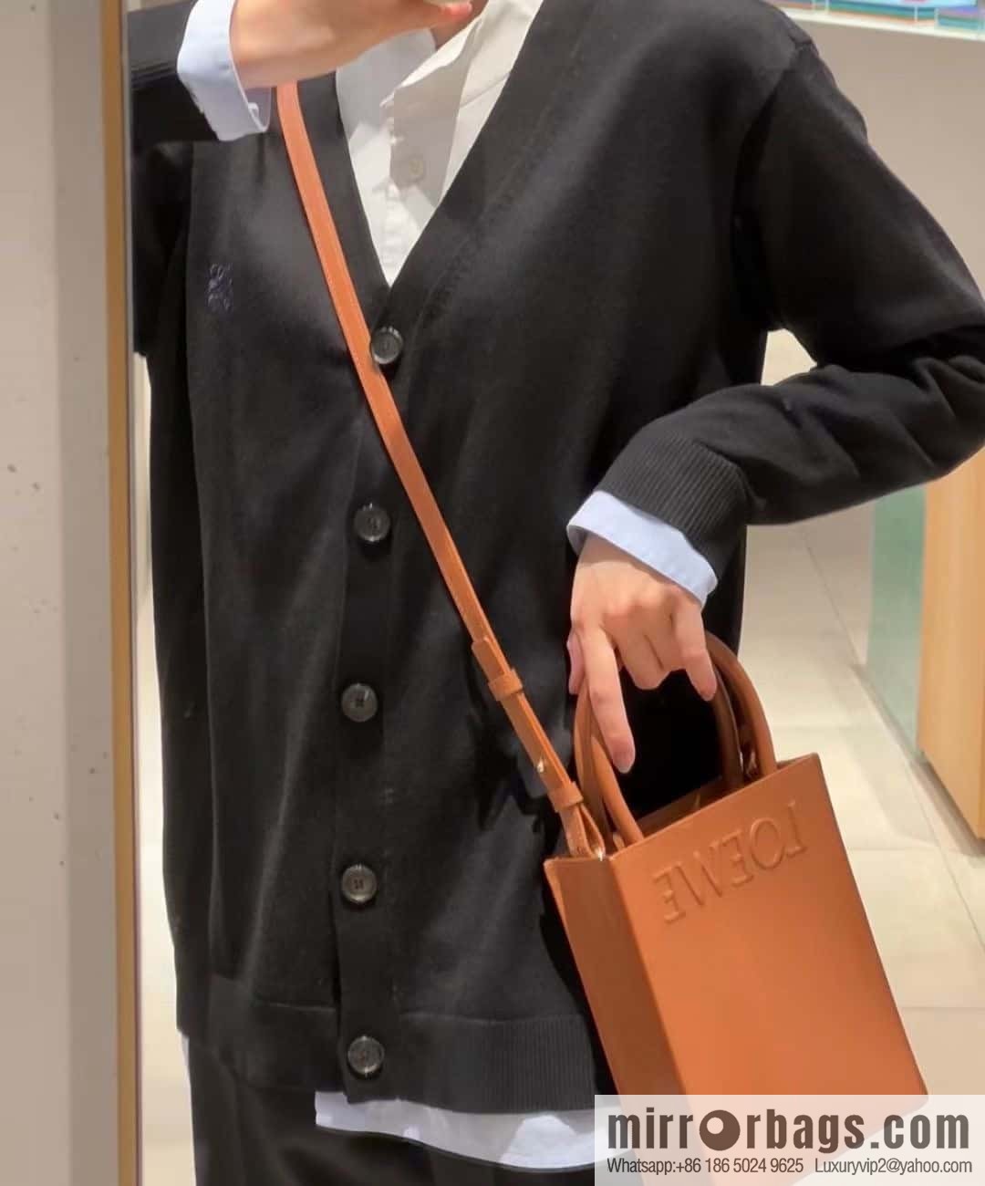 LOEWE latest show A5 tote music small tote bag 0691 brown