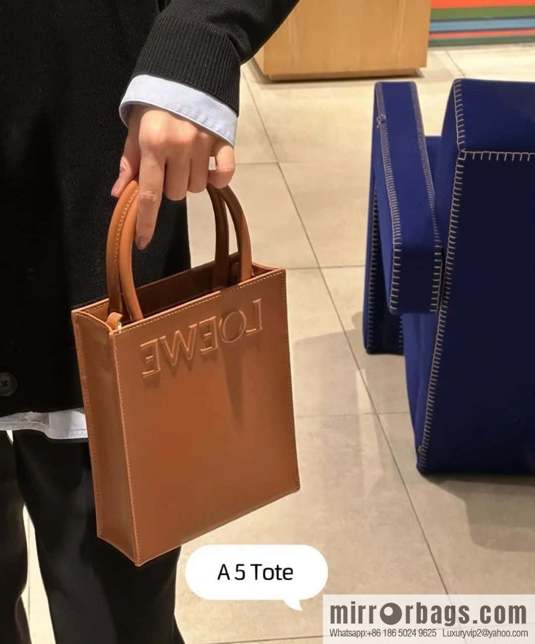 LOEWE latest show A5 tote music small tote bag 0691 brown