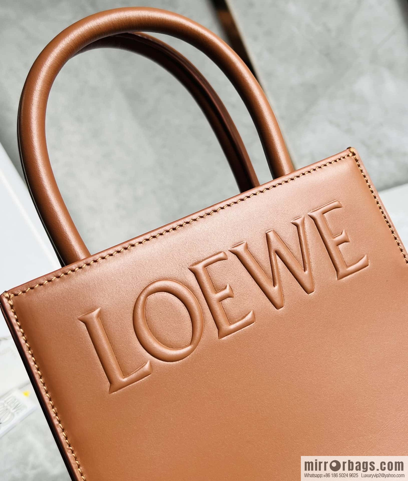 LOEWE latest show A5 tote music small tote bag 0691 brown