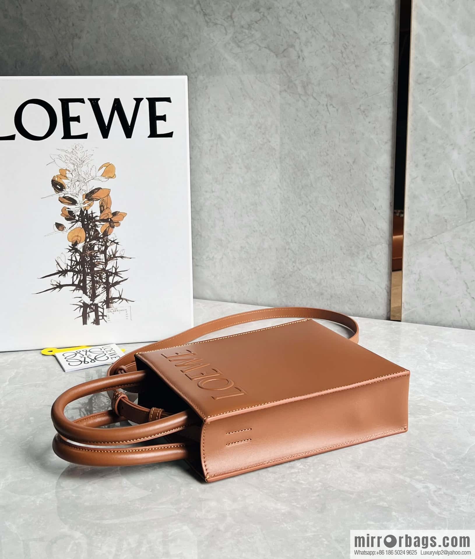 LOEWE latest show A5 tote music small tote bag 0691 brown