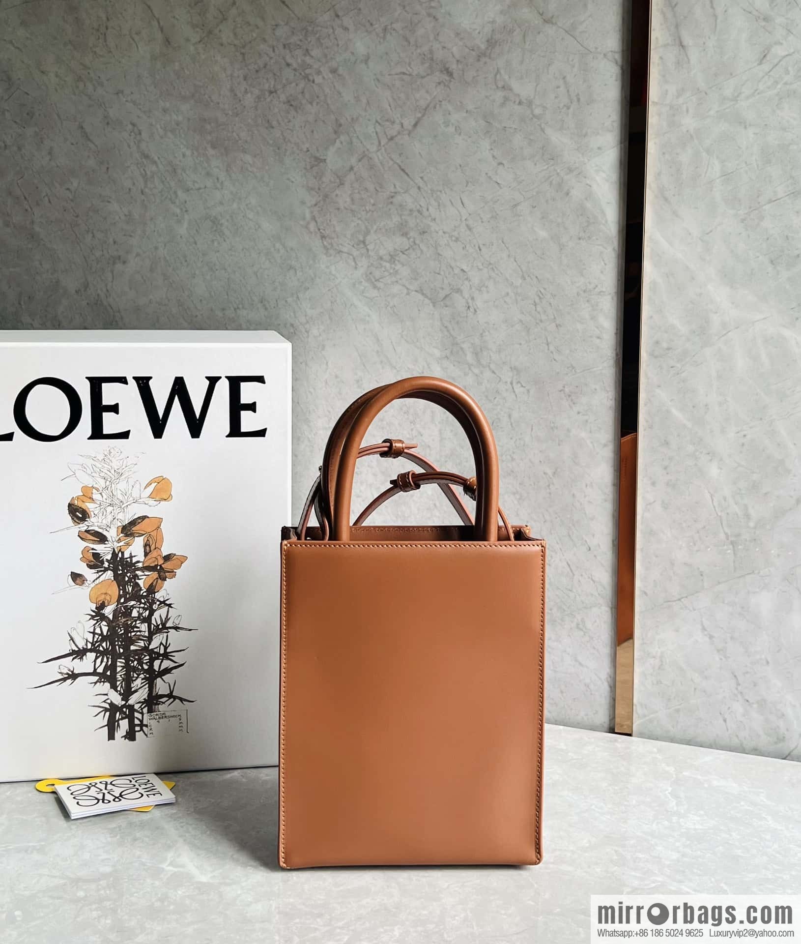 LOEWE latest show A5 tote music small tote bag 0691 brown
