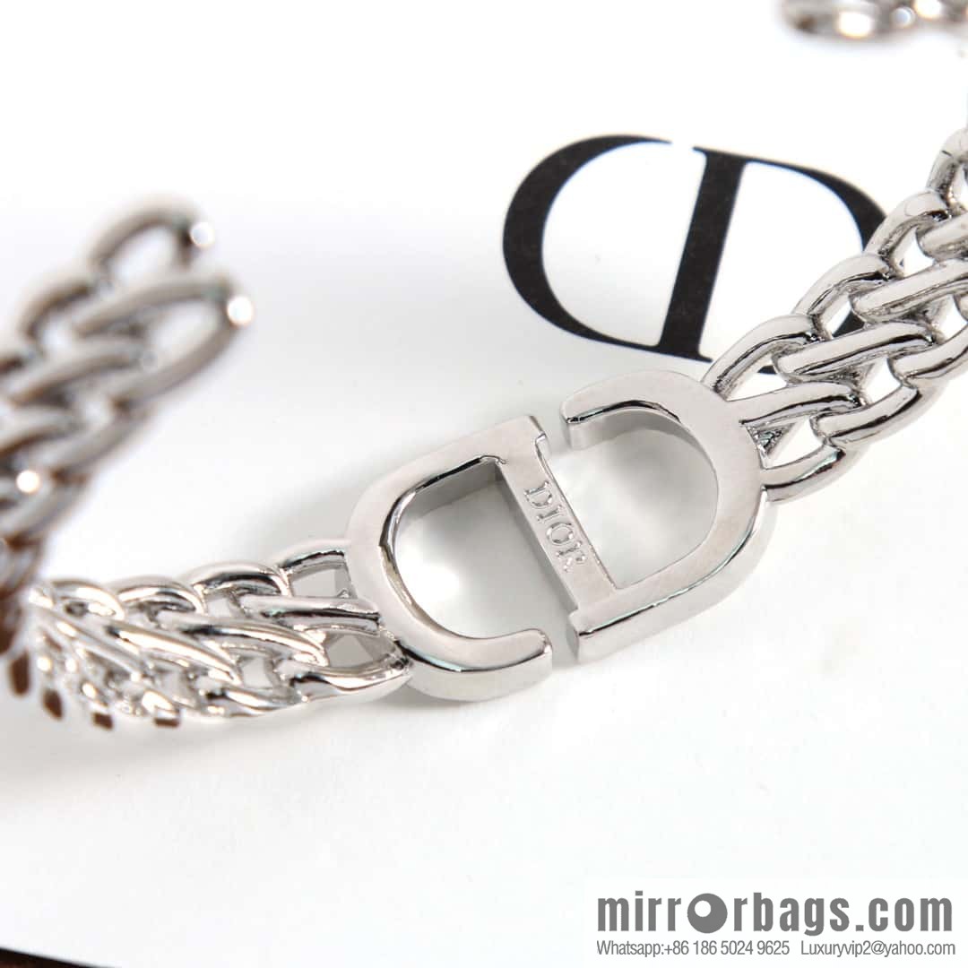 New ☑️ DIOR silver CD full diamond opening bracelet, ring