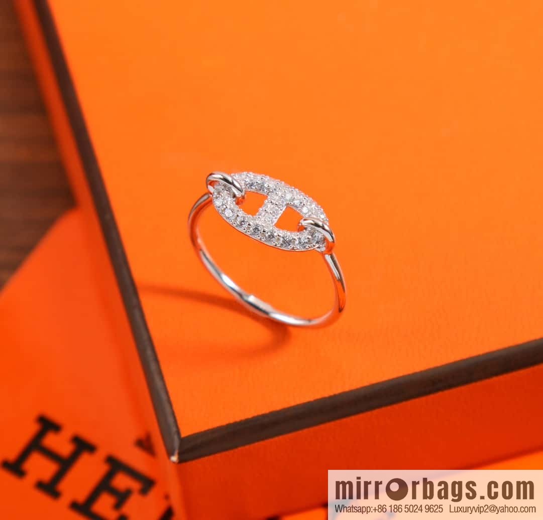 New ☑️ Hermès HERMES full diamond pig nose ring