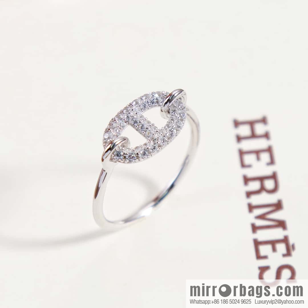 New ☑️ Hermès HERMES full diamond pig nose ring