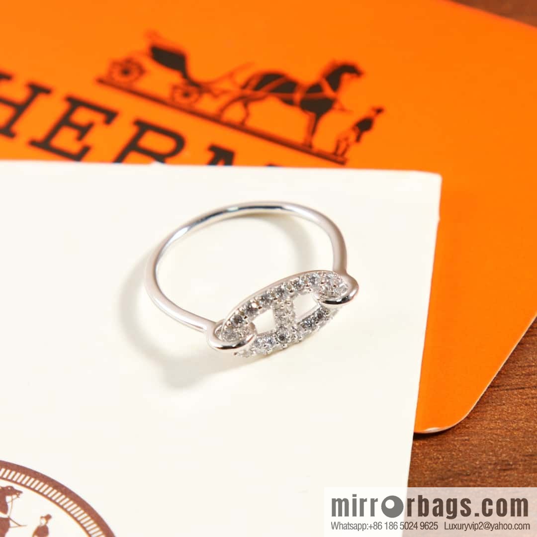 New ☑️ Hermès HERMES full diamond pig nose ring