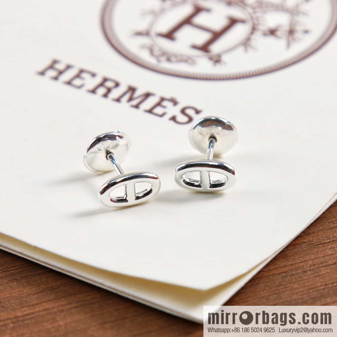 New ☑️ Hermès HERMES smooth pig nose stud earrings