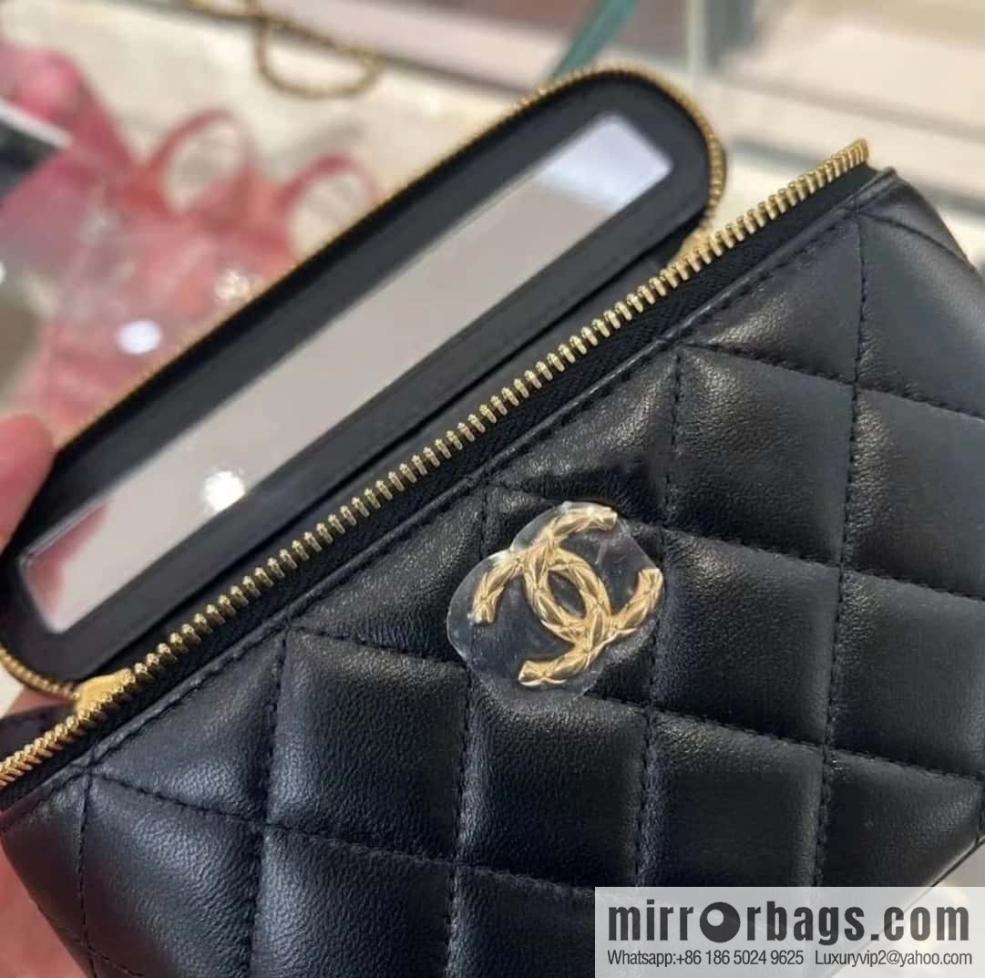 CHANEL 23A Premium Handicraft Collection, Limited Edition Gem chain strap box bag AP3416 black