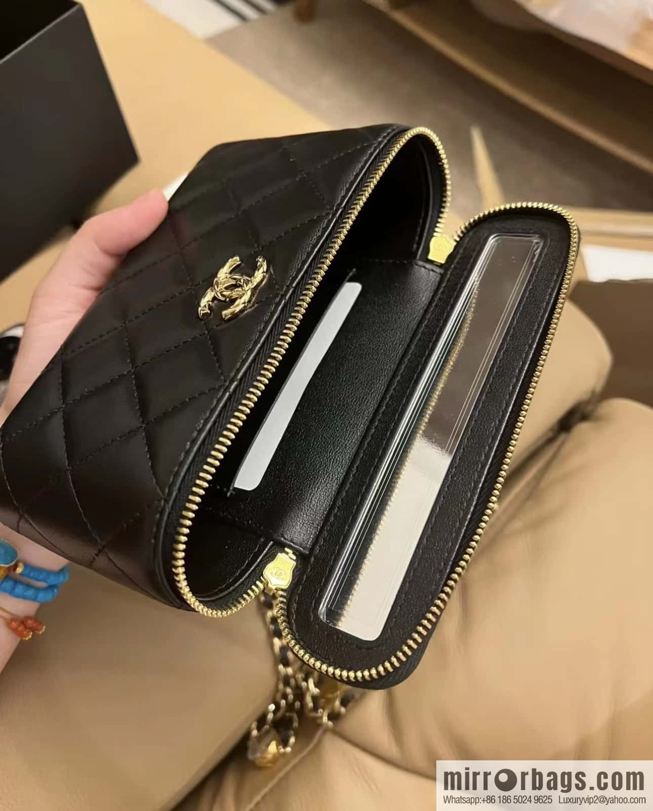 CHANEL 23A Premium Handicraft Collection, Limited Edition Gem chain strap box bag AP3416 black