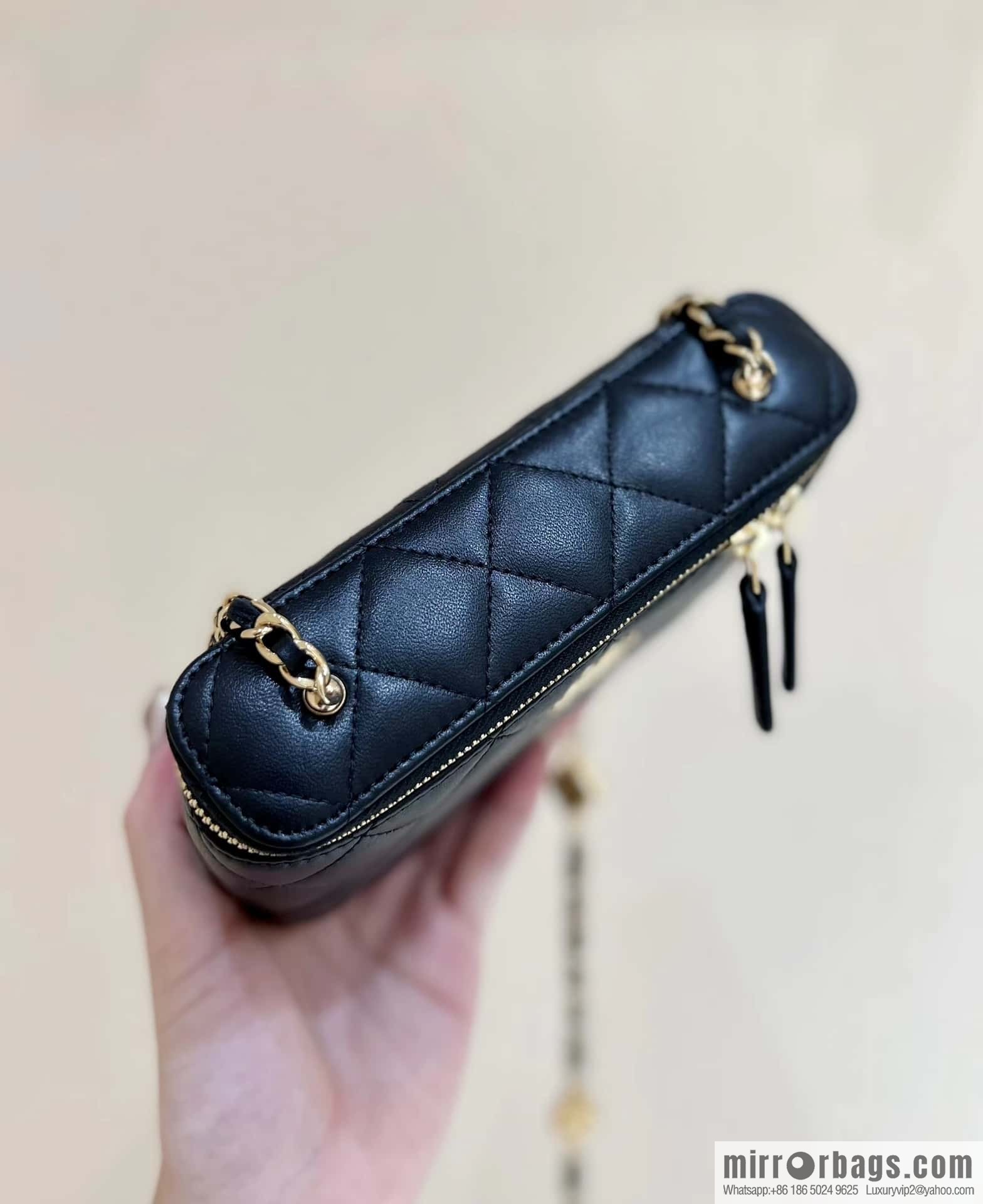 CHANEL 23A Premium Handicraft Collection, Limited Edition Gem chain strap box bag AP3416 black