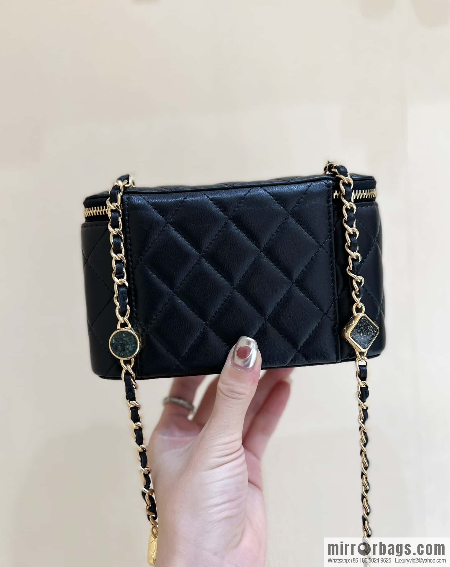 CHANEL 23A Premium Handicraft Collection, Limited Edition Gem chain strap box bag AP3416 black