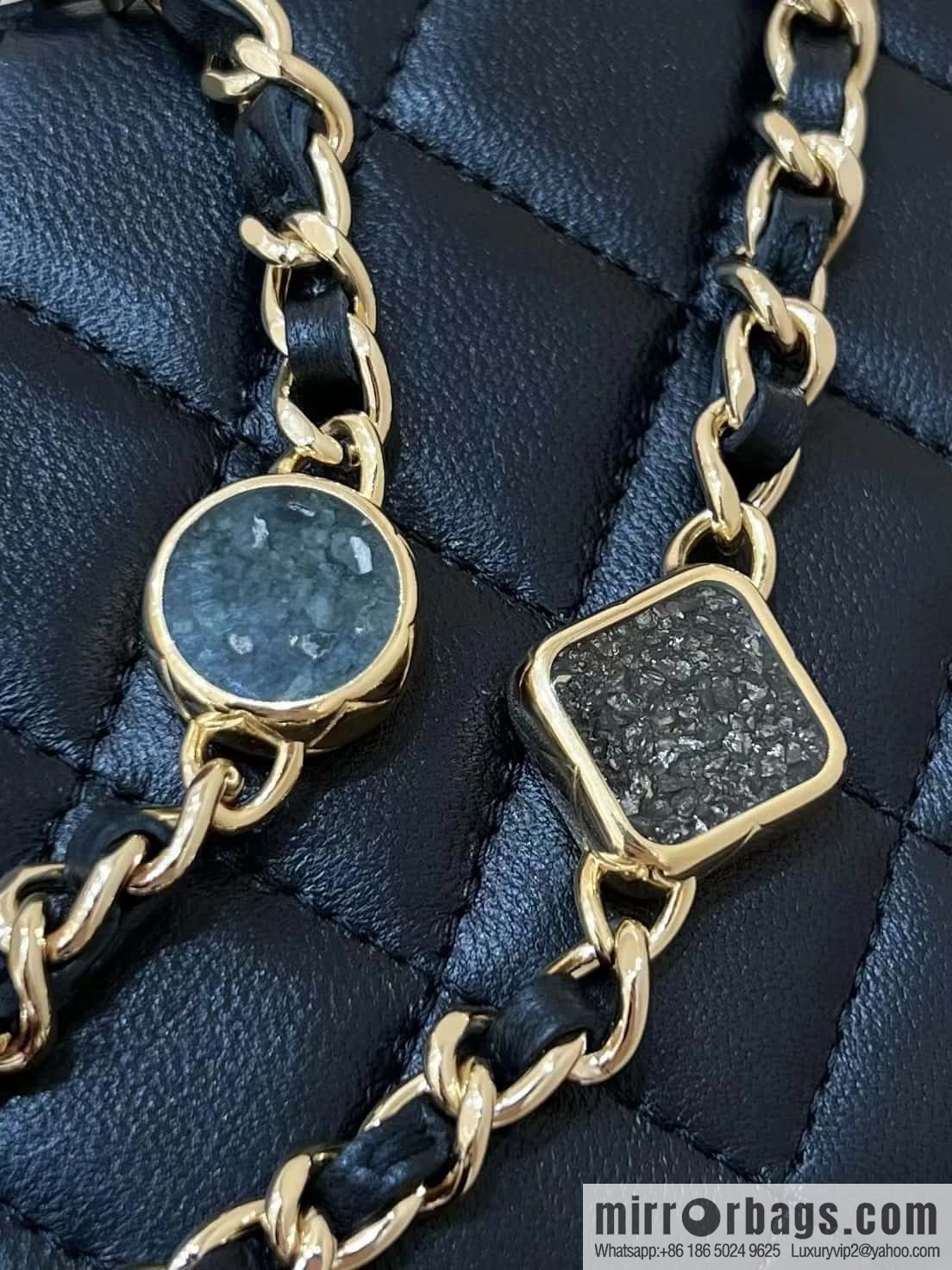CHANEL 23A Premium Handicraft Collection, Limited Edition Gem chain strap box bag AP3416 black