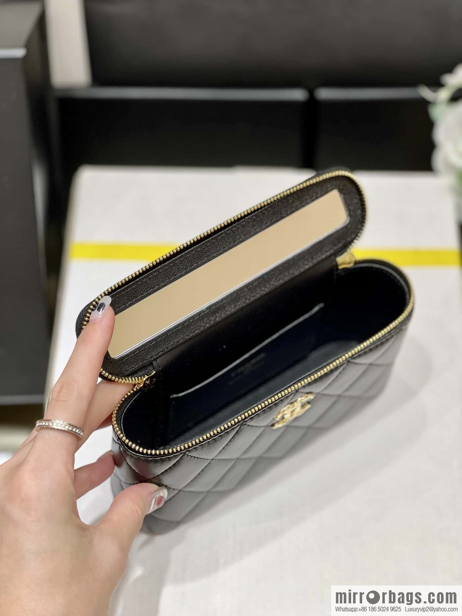 CHANEL 23A Premium Handicraft Collection, Limited Edition Gem chain strap box bag AP3416 black