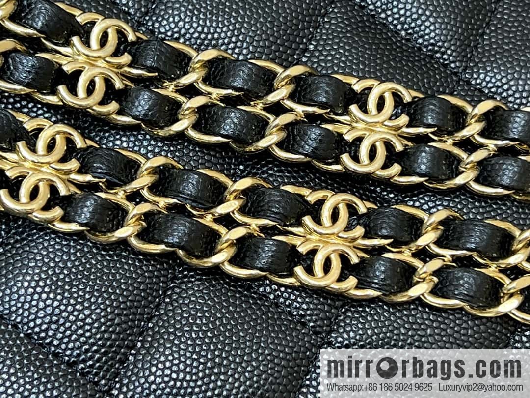 CHANEL 22k autumn and winter high-end ready-to-wear series, lychee leather square fat AS3580 black