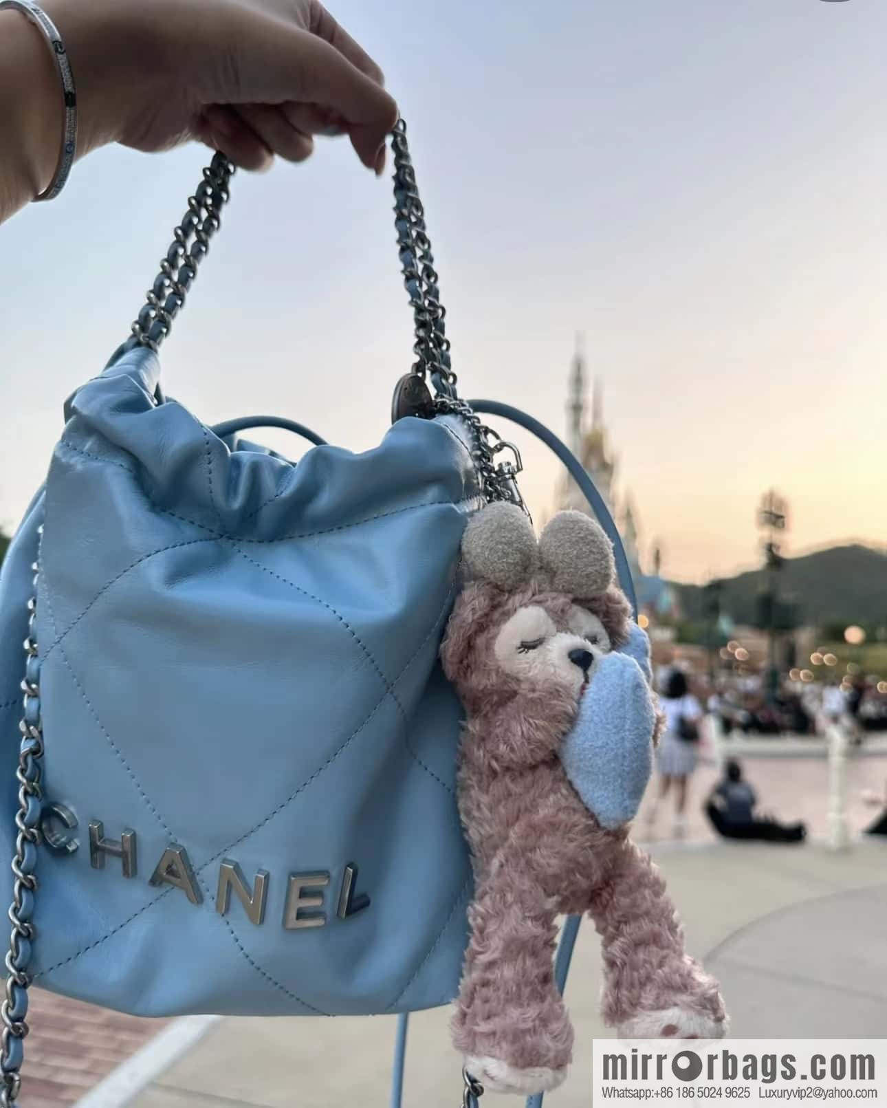 CHANEL 23S spring and summer series mini 22 bags AS3980 light blue