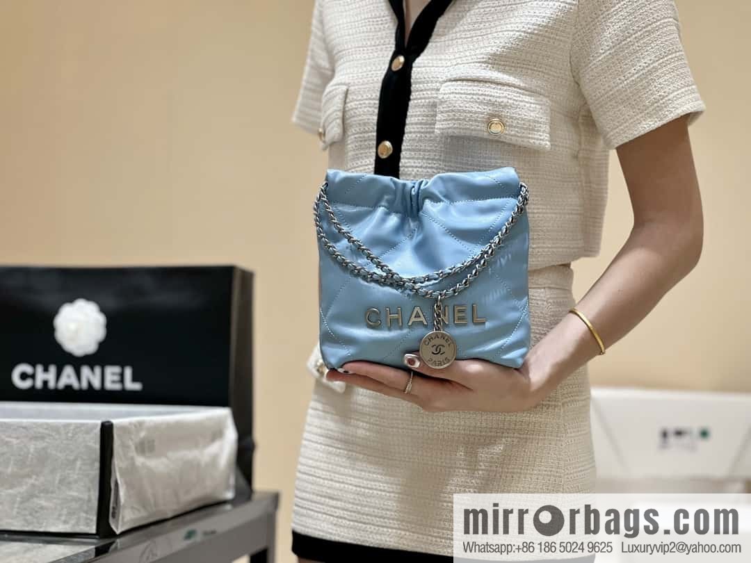 CHANEL 23S spring and summer series mini 22 bags AS3980 light blue
