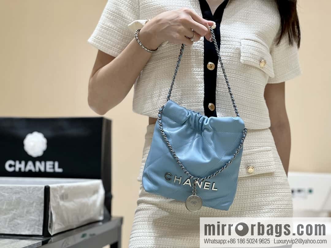 CHANEL 23S spring and summer series mini 22 bags AS3980 light blue