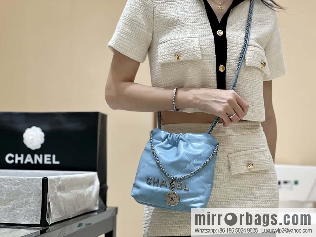CHANEL 23S spring and summer series mini 22 bags AS3980 light blue