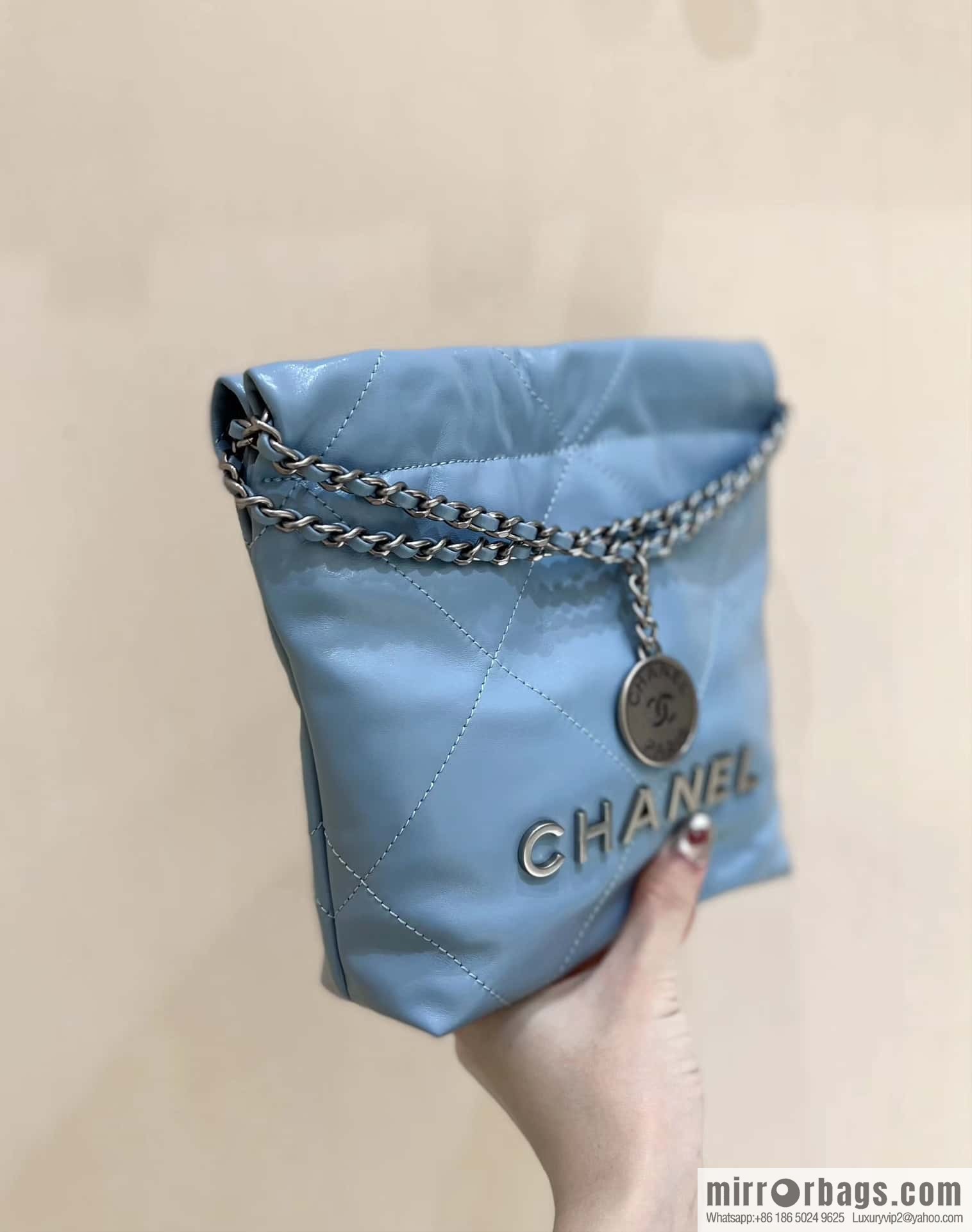 CHANEL 23S spring and summer series mini 22 bags AS3980 light blue