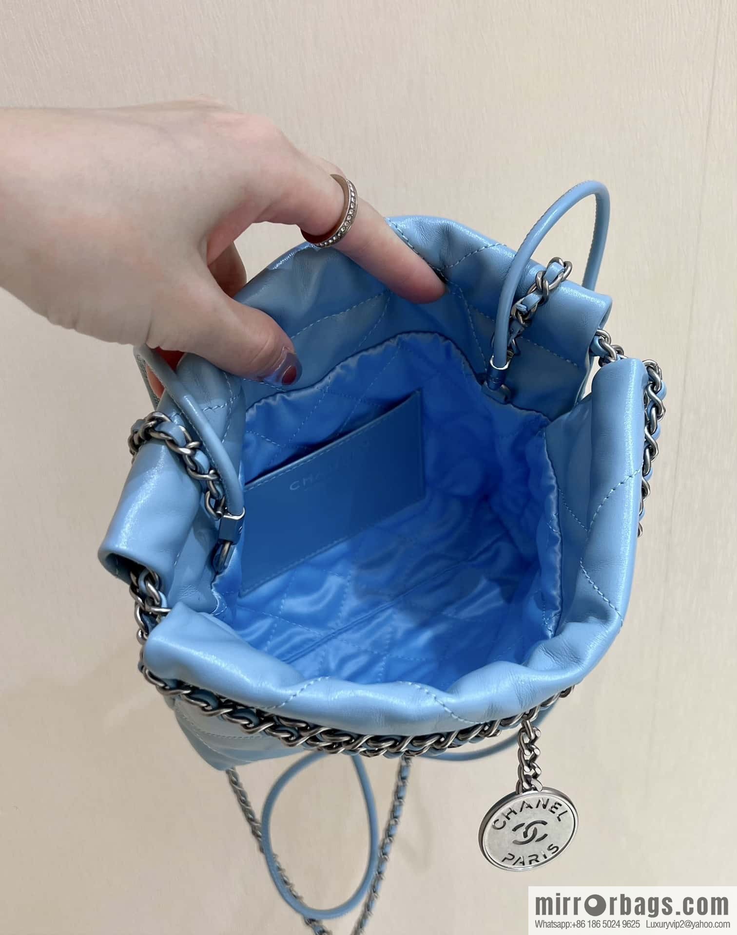 CHANEL 23S spring and summer series mini 22 bags AS3980 light blue