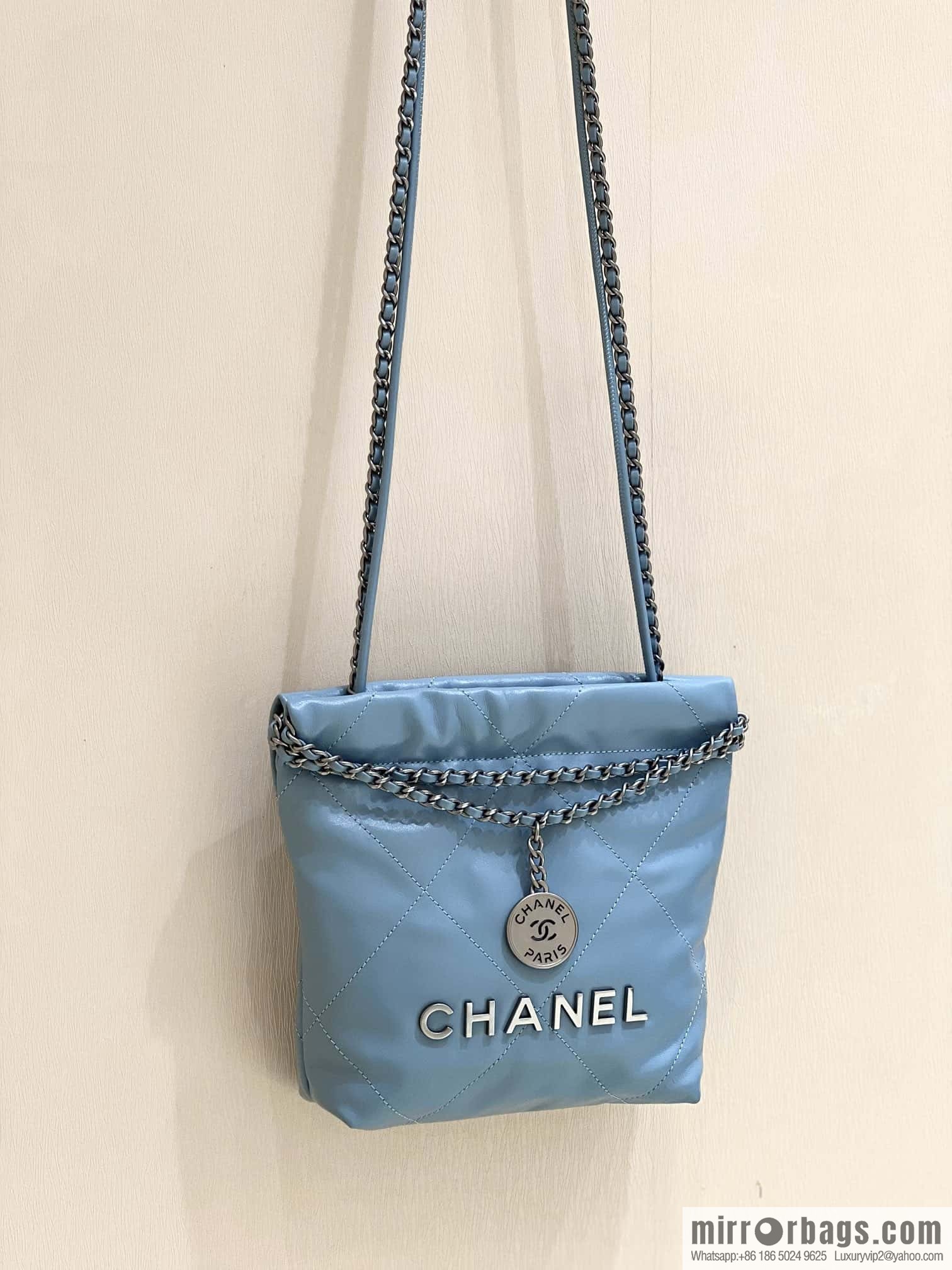 CHANEL 23S spring and summer series mini 22 bags AS3980 light blue