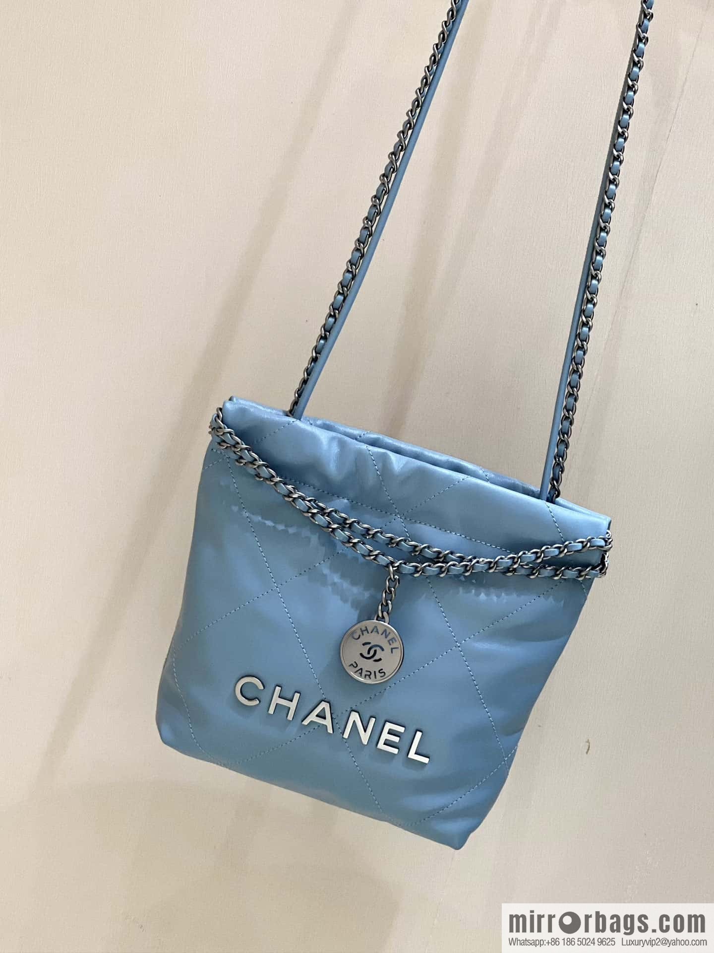 CHANEL 23S spring and summer series mini 22 bags AS3980 light blue