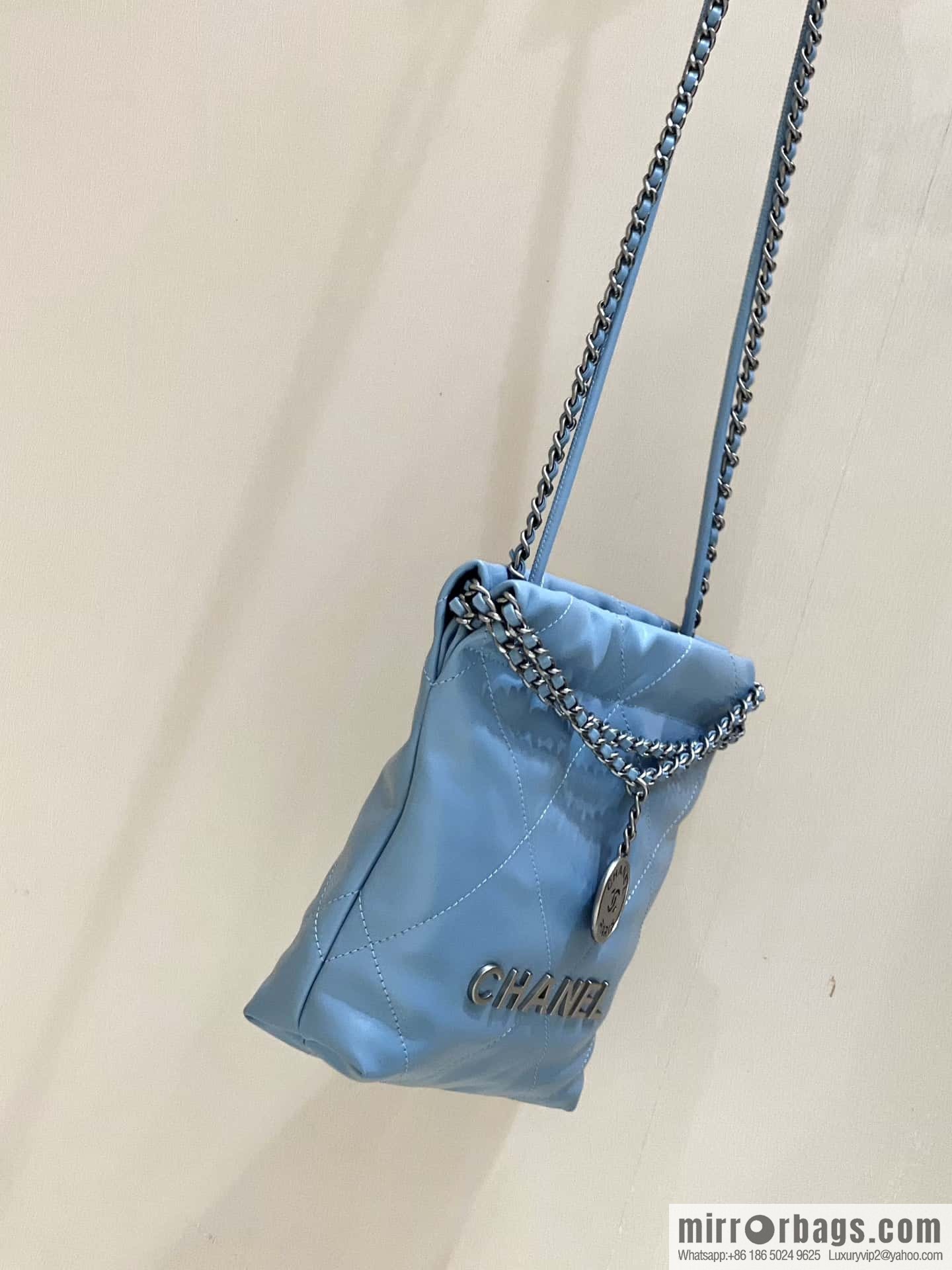CHANEL 23S spring and summer series mini 22 bags AS3980 light blue