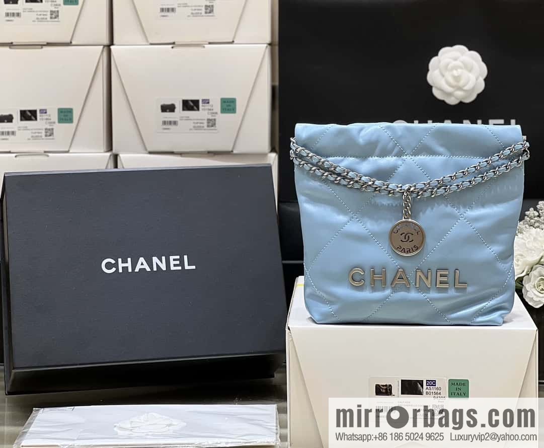 CHANEL 23S spring and summer series mini 22 bags AS3980 light blue