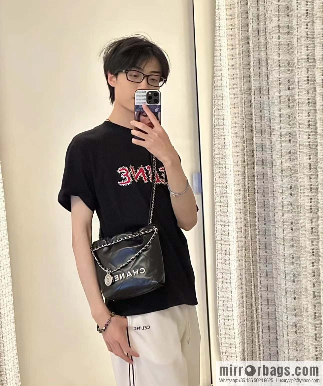 CHANEL 23S spring and summer series mini 22 bags AS3980 black
