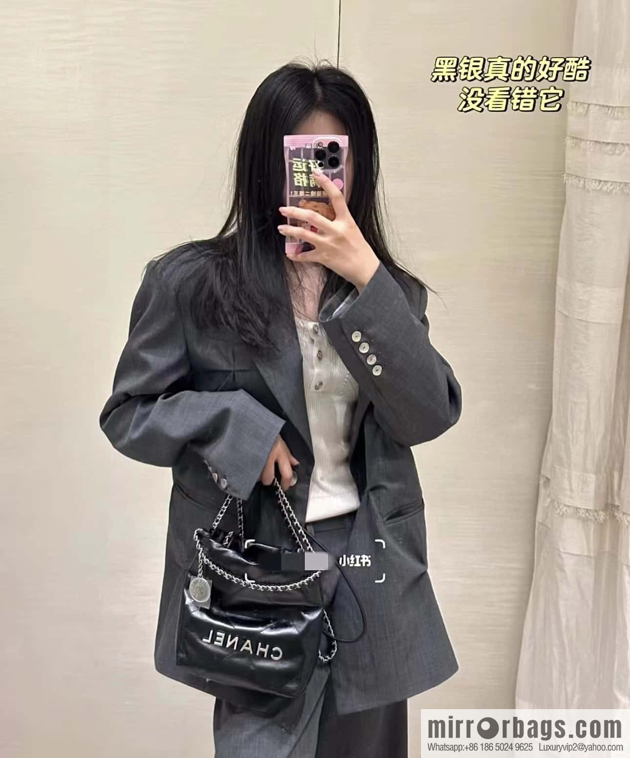 CHANEL 23S spring and summer series mini 22 bags AS3980 black