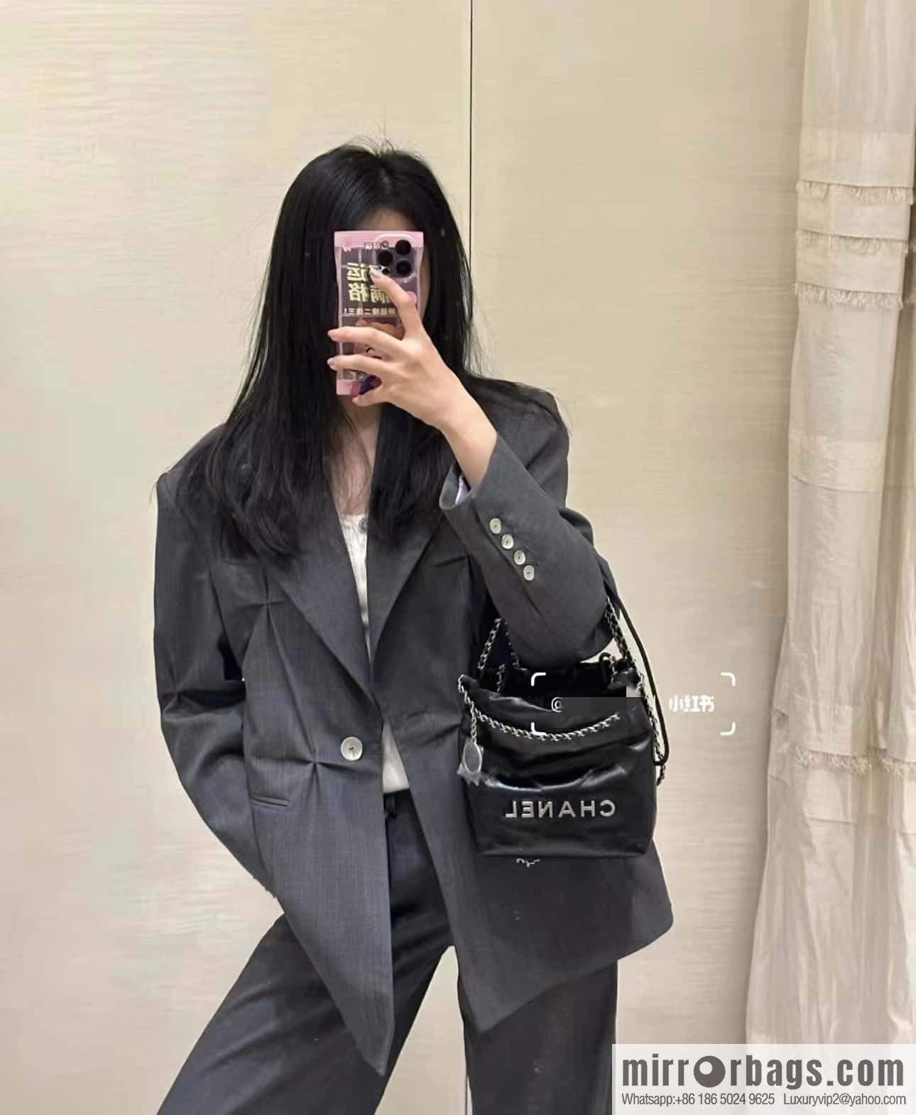 CHANEL 23S spring and summer series mini 22 bags AS3980 black