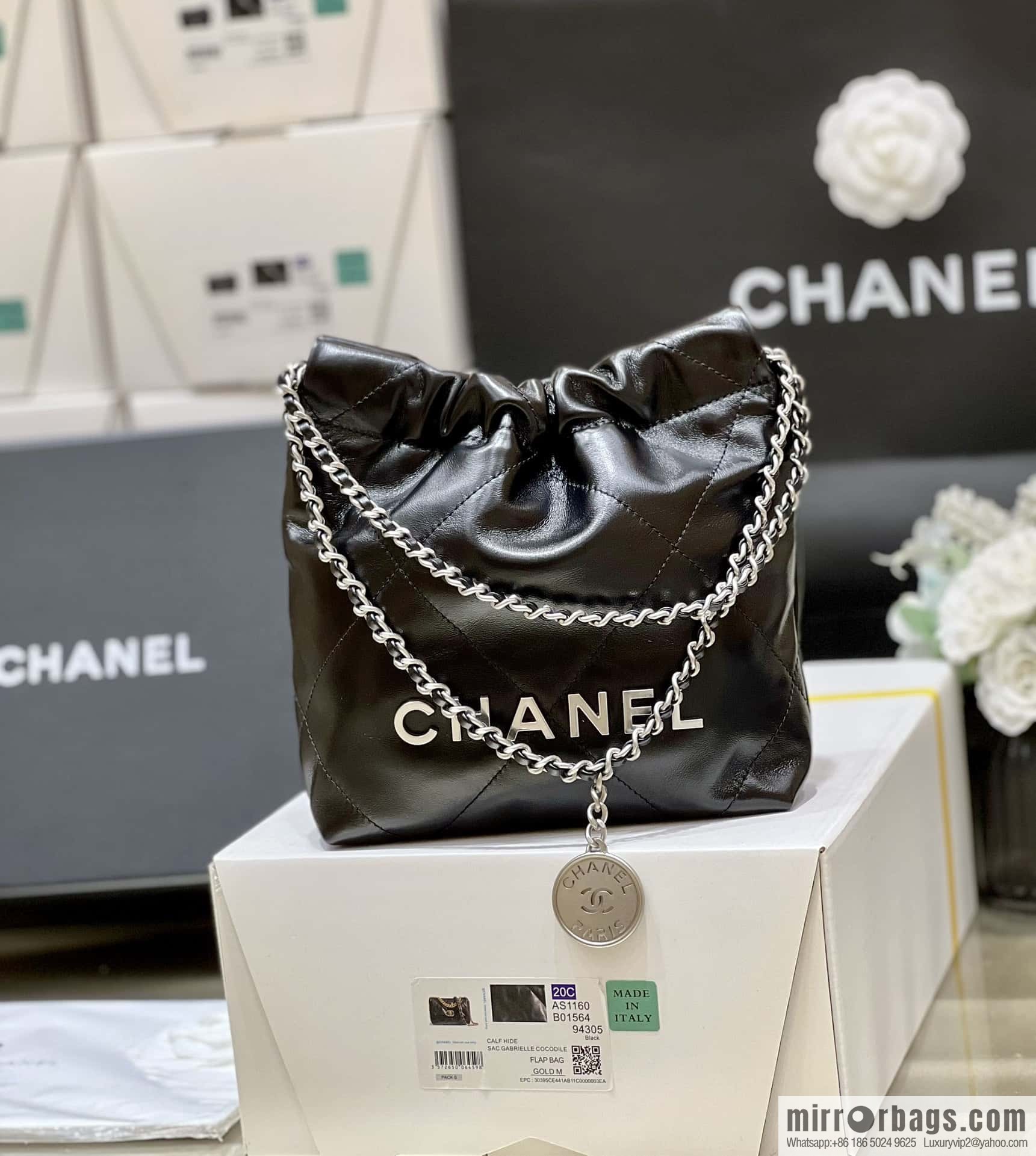 CHANEL 23S spring and summer series mini 22 bags AS3980 black