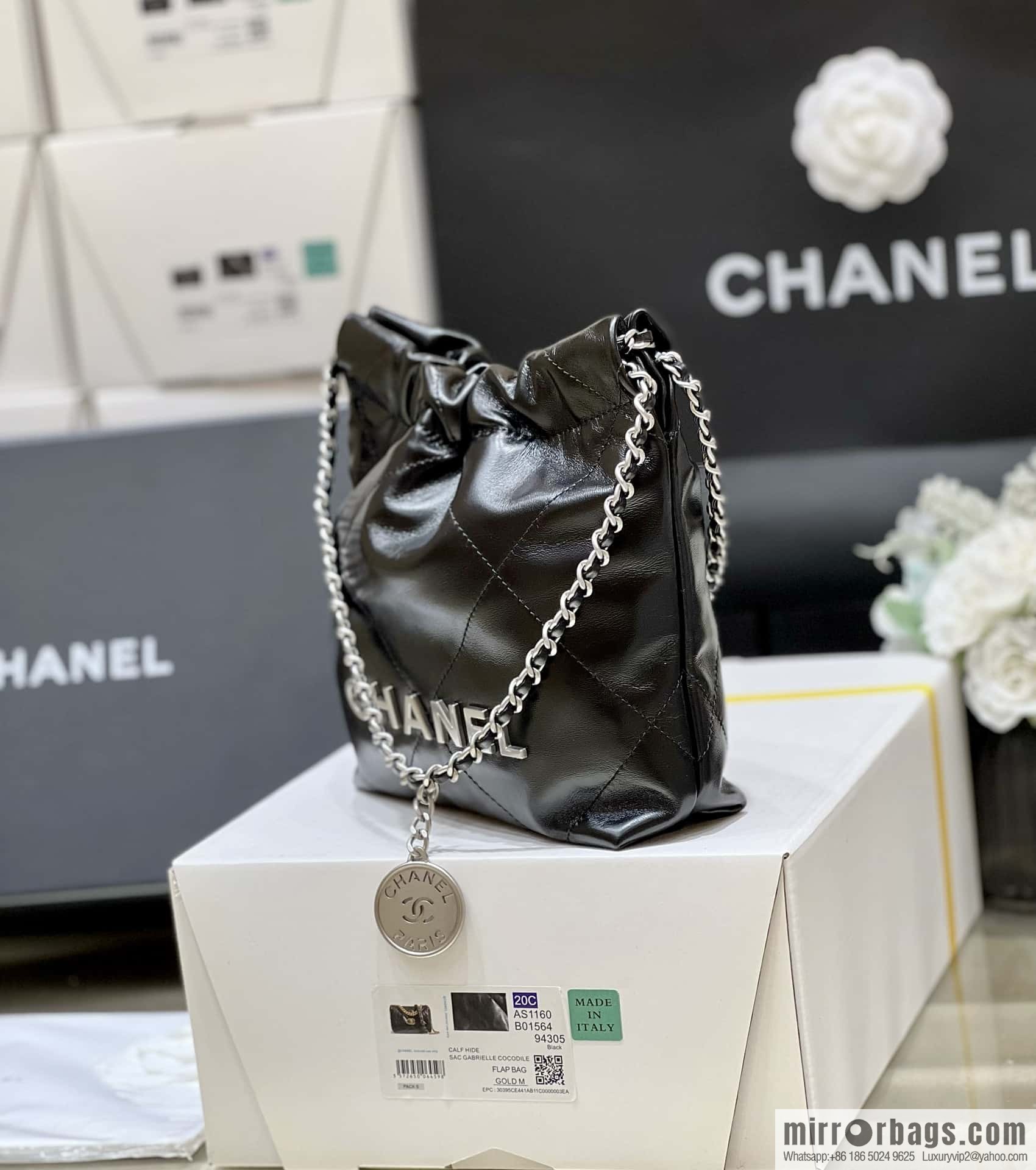 CHANEL 23S spring and summer series mini 22 bags AS3980 black