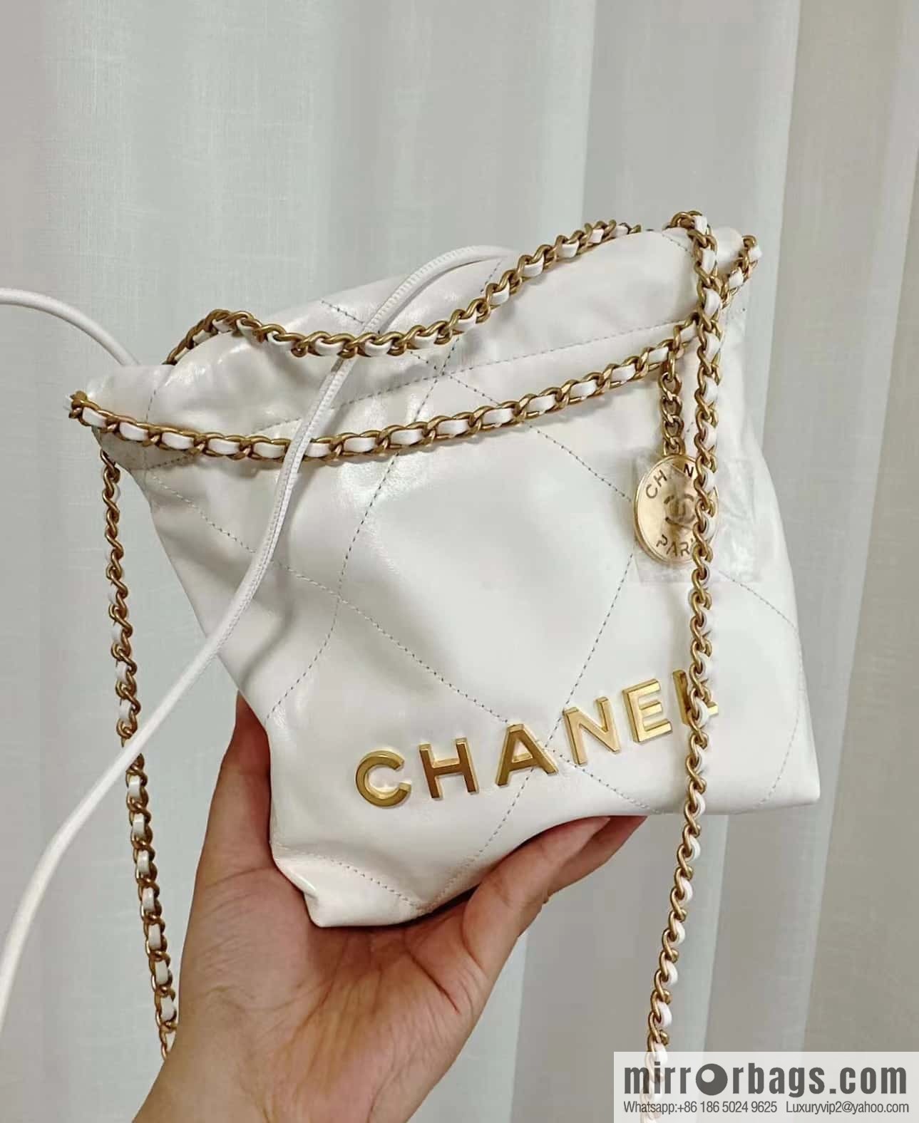 CHANEL 23S spring and summer series mini 22 bags AS3980 white