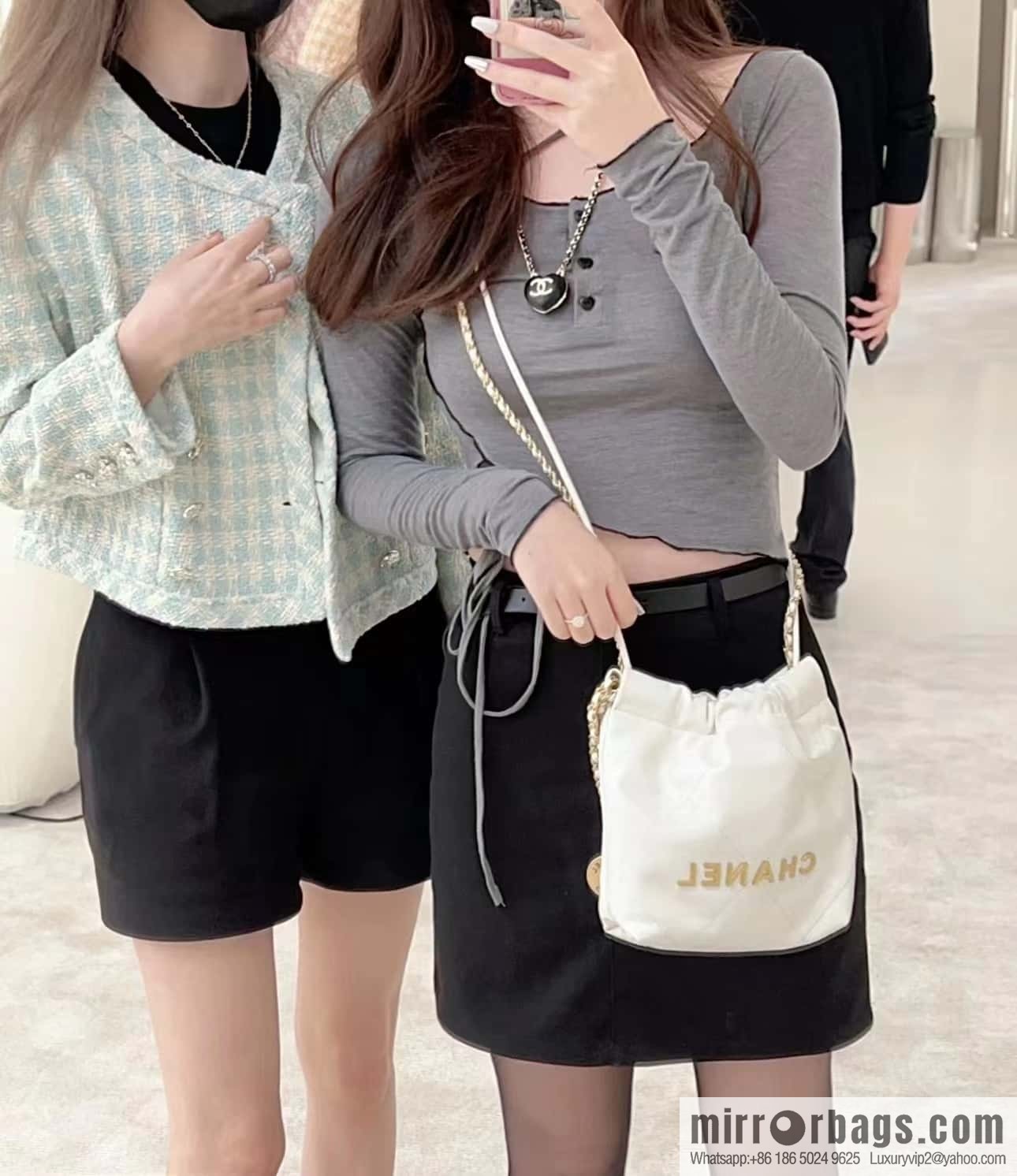 CHANEL 23S spring and summer series mini 22 bags AS3980 white