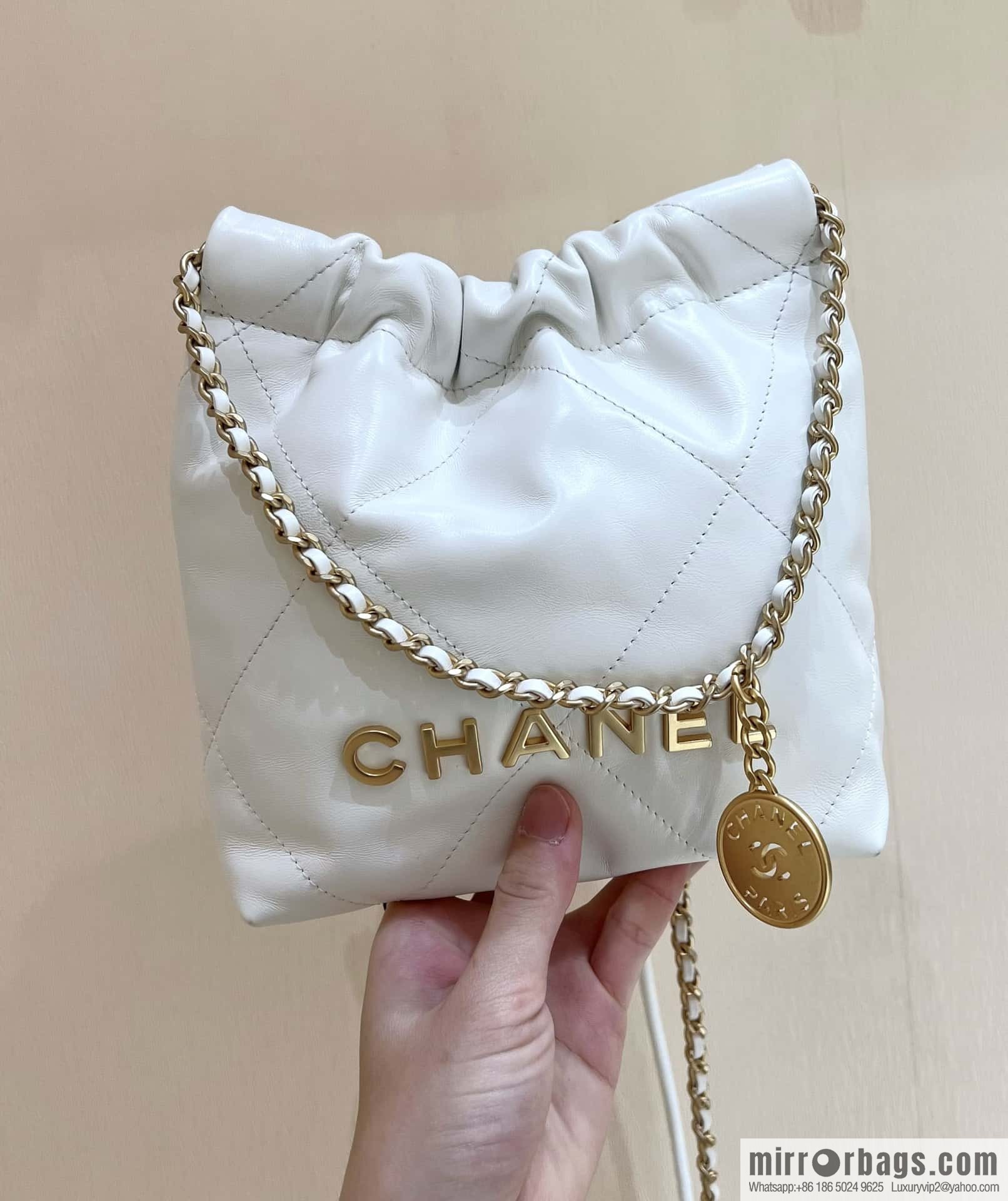 CHANEL 23S spring and summer series mini 22 bags AS3980 white